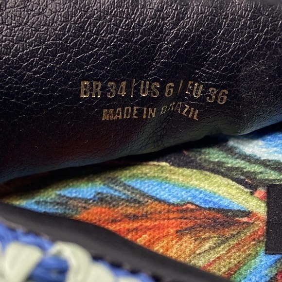 Farm Rio Black Banana Puffy Fluffy Crochet Flip Flop Sandals Womens Size‎ 6 NWT - Picture 10 of 11